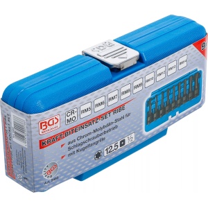 Set cu biti de impact Ribe M5-14, lungime 75mm, antrenare 1/2", 9 piese, BGS 5483 - Img 7