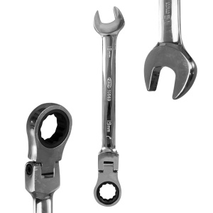 Set de 12 chei combinate cu clichet si cap rotativ, JBM 51318 - Img 2