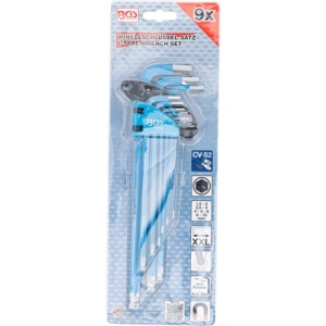 Set de chei Imbus 1.5 - 10 mm, tip L cu cap sferic, 9 piese, BGS 35100 - Img 3