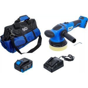 Set de polizor excentric Brushless 18 V cu acumulator reincarcabil si incarcator rapid, B-7394 - Img 1