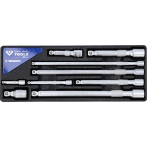 Set de prelungitoare 1/4" + 3/8" + 1/2", 9 piese, Brilliant Tools BT020009 - Img 1