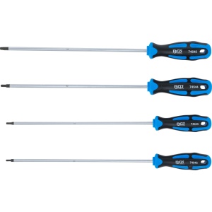 Set de șurubelnițe Torx extra lungi T15 - T30, 4 piese, BGS 74541 - Img 2