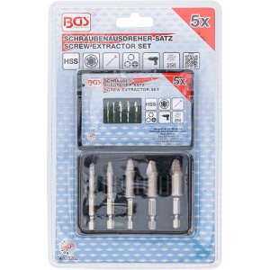 Set extractoare pentru suruburi cu cap in Cruce, Torx sau profil Hexagon, 5 piese, BGS 5282 - Img 5