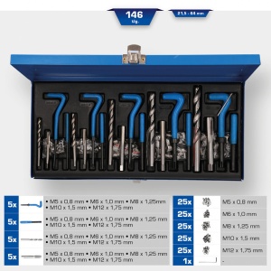 Set pentru repararea filetelor, 146 de piese, Brilliant Tools BT541150 - Img 4