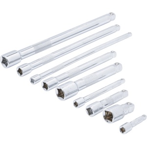 Set prelungitoare cu cap sferic, antrenare 6,3 mm (1/4") / 10 mm (3/8") / 12,5 mm (1/2"), 9 piese, BGS DIY 6113 - Img 2