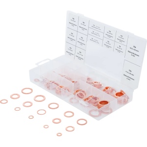 Set saibe din Cupru pentru etansare hidraulica, 150 piese, BGS 8052