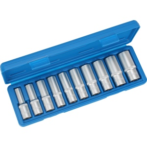 Set tubulare adanci, cu profil hexagon 10 - 24mm, act. 1/2", 10 buc, Condor 1009-12 - Img 2