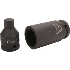 Set tubulare de impact pentru planetare 27-36 mm, in 12 colturi, antrenare 3/4", 8 piese, Condor 5208 - Img 3