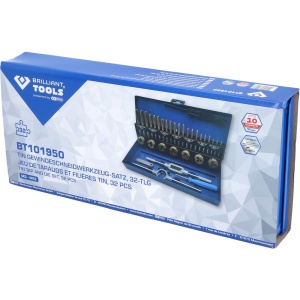 Set unelte de taiere a filetului, 32 piese, Brilliant Tools BT101950 - Img 3