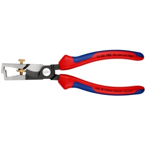 StriX® Cleste de dezizolat cu manşoane multicomponent, vopsit negru, lungime 180 mm, Knipex 1362180 - Img 3