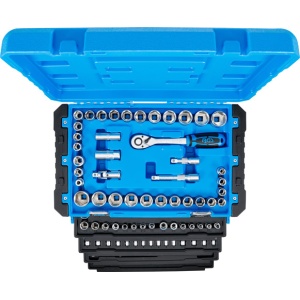 Trusa de scule cu biti si tubulare cu antrenare 1/4" - 3/8" - 1/2", Chei combinate si chei Imbus, Metric şi Inch, 300 piese, BGS 74000 - Img 8