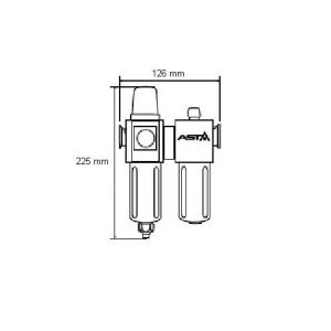 Unitate filtranta pentru scule pneumatice cu regulator de presiune, Asta GFC-300-04 - Img 3
