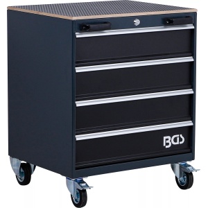 Cărucior atelier, 4 sertare, gol pentru sistem dulapuri de perete, BGS 80220