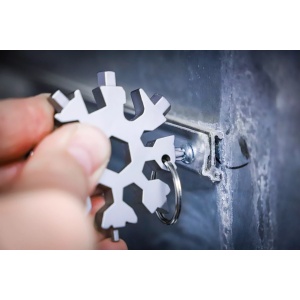 Cheie multifuncţională tip breloc fulg de zăpadă, 18-in-1, BGS DIY 85880 - Img 4