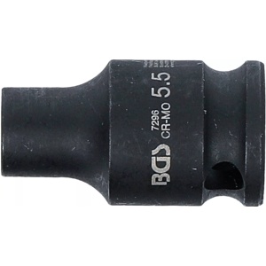 Cheie tubulară de impact, 6 colțuri, 6,3 mm (1/4"), 5,5 mm, B-7296 - Img 2