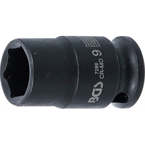 Cheie tubulară de impact, 6 colțuri, 6,3 mm (1/4"), 9 mm, B-7289 - Img 1