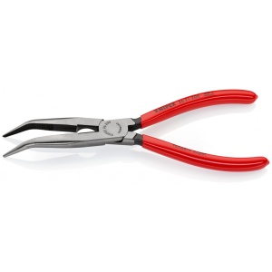 Cleste plat-rotund cu tais (patent cu cioc angular) manere acoperite cu plastic, lungime 200 mm, Knipex 2621200 - Img 2