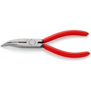 Cleste plat-rotund cu tais (patent cu cioc drept) acoperite cu plastic, lungime 160 mm, Knipex 2521160 - Img 1