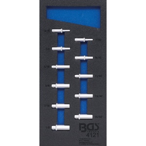 Echipare pentru dulap 1/3, tubulare adanci ,inch, 1/4'', 11 piese, BGS 4121