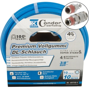 Furtun DL ø10mmx10m, cauciuc solid de calitate superioară, cuplare rapidă, Condor 44110-2