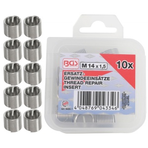 Insertii Helicoil pentru reparatii filete M14x1.5, 10 piese, BGS 9430-1
