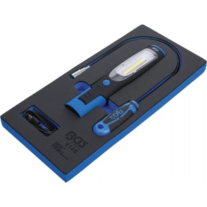 Lampa de mâna cu led si recuperator magnetic cu iluminare, 3 piese, BGS 4146 - Img 2