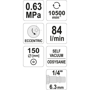 Masina de slefuit pneumatica cu diametru de 150mm, Yato YT-09740 - Img 4