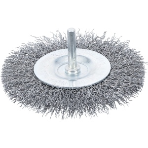 Perie de sarma circulara pentru bormasina cu codita de 6mm, diametru 100mm, max. 450 rpm, BGS 3077 - Img 1