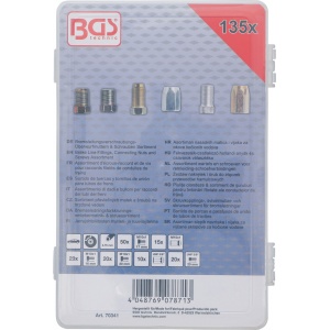 Piuliţe olandeze & sortiment de şuruburi pentru imbinari filetate ale conductelor de frâna, 135 piese, BGS 70341 - Img 3