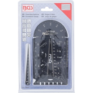 Şabloane determinare filete Metric, M3 - M20 / 0,5 - 13,00 mm, BGS 74247 - Img 8