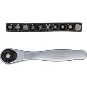 Set biți cu clichet pentru biți, hexagon exterior 6,3 mm (1/4"), 11 piese - Img 3