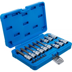 Set biti Torx cu gaura, antrenare 1/4" si 1/2", 18 piese, BGS 5174 - Img 2