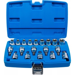 Set biti Torx T20-T70 si tubulare profil E E10-E24, antrenare 1/2", 19 piese, BGS 5100 - Img 1
