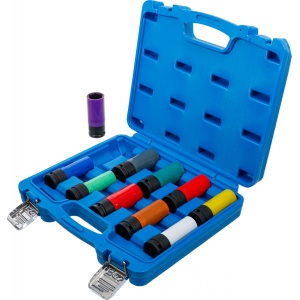 Set capete cheie de impact cu protectie 12,5 mm (1/2") 15 - 24 mm şi şuruburi de roti speciale 10 piese , BGS 7311 - Img 3