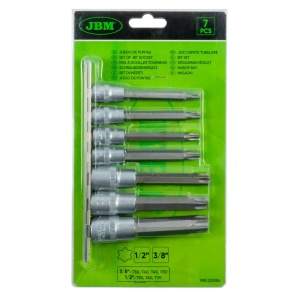 Set capete tubulare Torx T30- T70, antrenare 3/8" - 1/2", JBM 53084 - Img 3