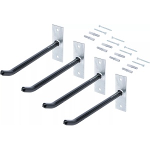 Set cârlige de perete pentru jante, lungime 250 mm, 4 piese, B-88304 - Img 1
