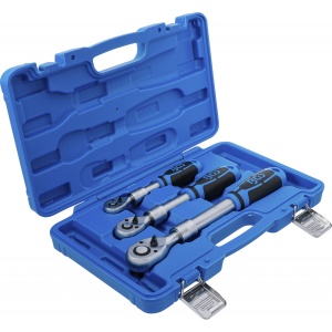Set chei cu clichet reversibil extensibil 6,3 mm (1/4") - 10 mm (3/8") - 12,5 mm (1/2"), 3 piese, BGS 25123 - Img 7