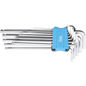 Set chei Imbus tip L extra lungi, imbus / imbus cu cap sferic 1,5 - 10 mm, 13 piese, BGS 9799