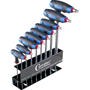 Set chei Torx T10-50 cu maner T, 9 piese, Condor 1119-3