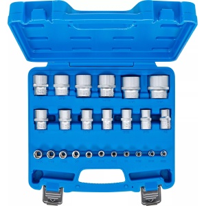 Set chei tubulare in Inch cu profil hexagon 5/32"-15/32" - antrenare 1/4"si 1/2"-1/2"-1.1/4", 24 piese, BGS 2246 - Img 4