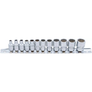 Set chei tubulare marimi in Inch 5/32" - 9/16" in 12 colturi, antrenare 1/4", 12 piese , BGS 2755 - Img 1