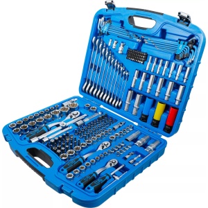 Set chei tubulare Profil Hexagon ondulat cu 3 clicketi 1/4" / 3/8" / 1/2", 218 piese, BGS 8820 - Img 4