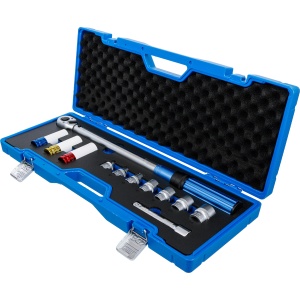 Set cheie dinamometrica 40 - 220 Nm, antrenare 1/2" cu accesorii pentru roti, 12 piese, BGS 74695 - Img 3