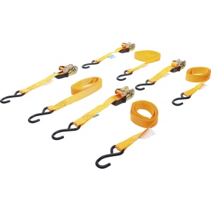 Set chingi de tensionare cu clichet si carlige de prindere, lungime 5 m x 25 mm, 4 piese, BGS DIY 6831 - Img 2