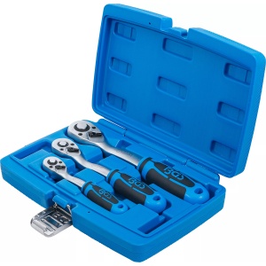 Set clicketi reversibili cu pas fin, antrenare 1/4, 3/8", 1/2", 3 piese, BGS 621 - Img 4