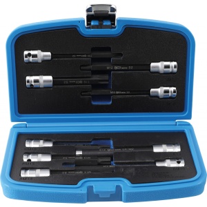Set cu biti Torx, Ribe si Spline (XZN), antrenare cu tubulara 1/2", 9 piese, BGS 5014