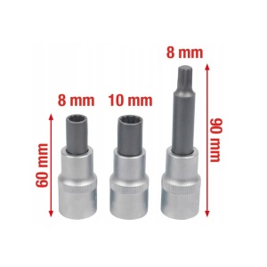Set de 3 chei tubulare OZ speciale pentru jante BBS / AMG / RH din aluminiu, cu antrenare de 1/2" Satra S-OZ3S - Img 4