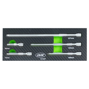 Set de prelungitoare de 1/4" cu cap normal, JBM 51447 - Img 1