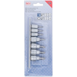Set extractoare şuruburi, 6,3 mm (1/4") / 10 mm (3/8"), pentru profil T defect (pentru Torx), T10 - T40, 7 piese, BGS 7098 - Img 3