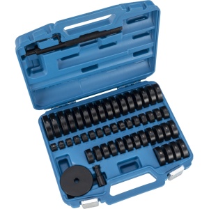 Set flanse pentru inlocuit rulmenti si simeringuri, dimensiuni ø 18-74 mm, 51 piese, Condor 5452 - Img 2